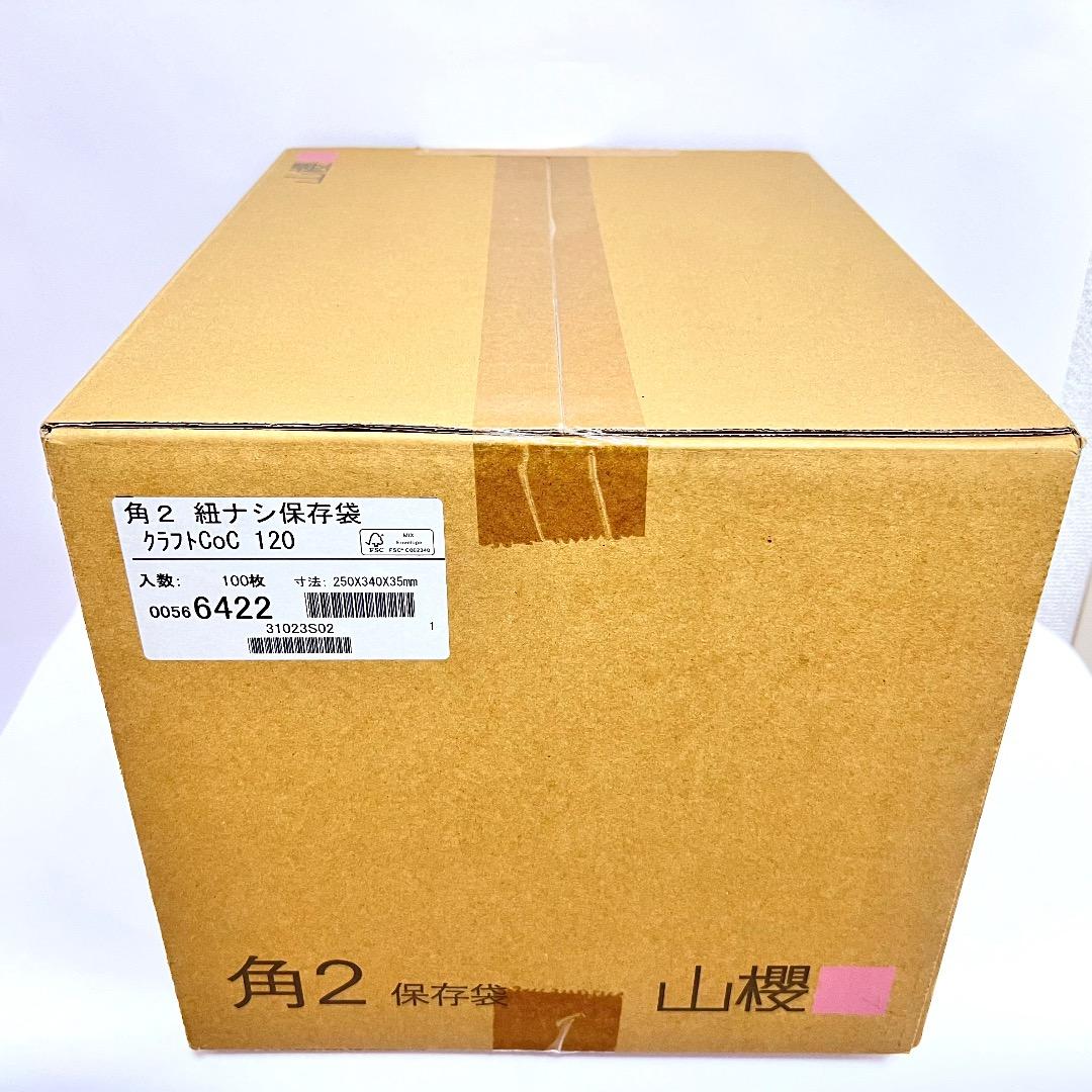 マチ付き封筒 角形2号 保存袋 100枚入り 250 X 340 X 35㎜
