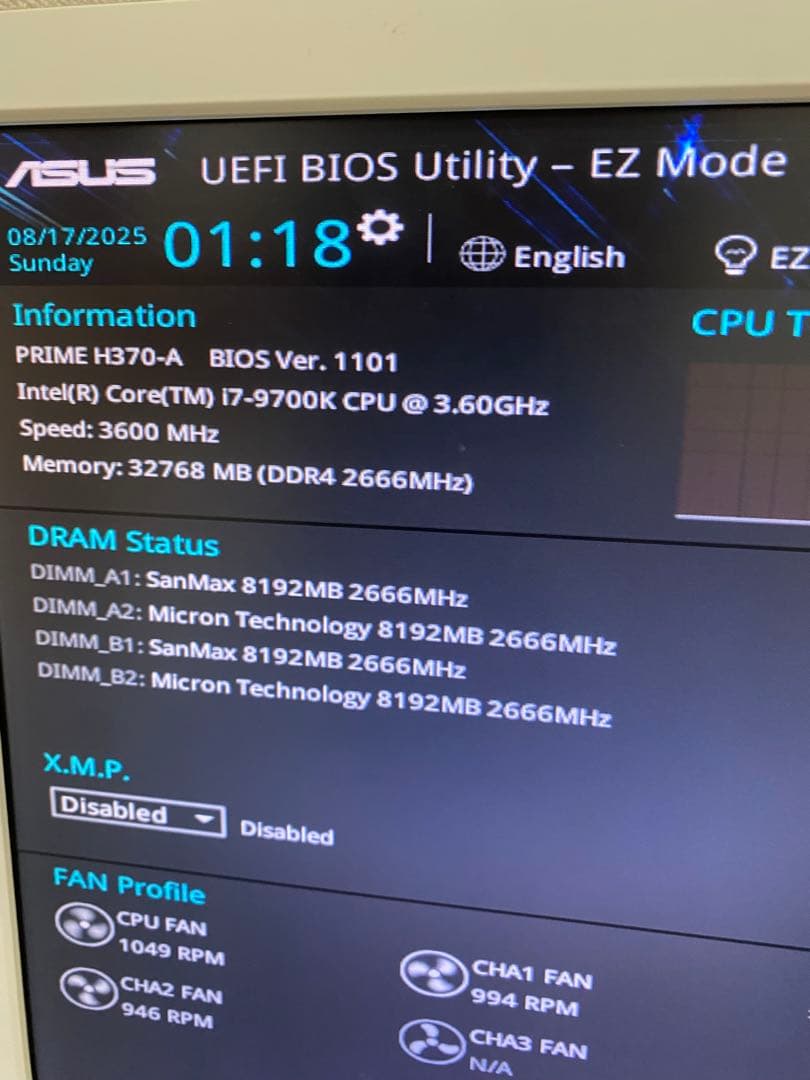 ASUS PRIME H370-A LGA1151(8.9世代)