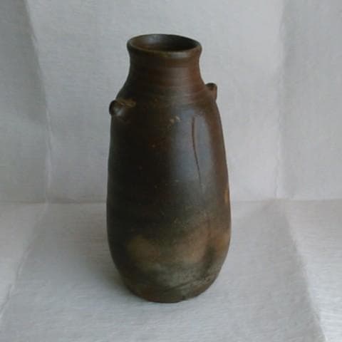 茶道具　耳付き花入　備前焼　松園窯　加藤逸郎