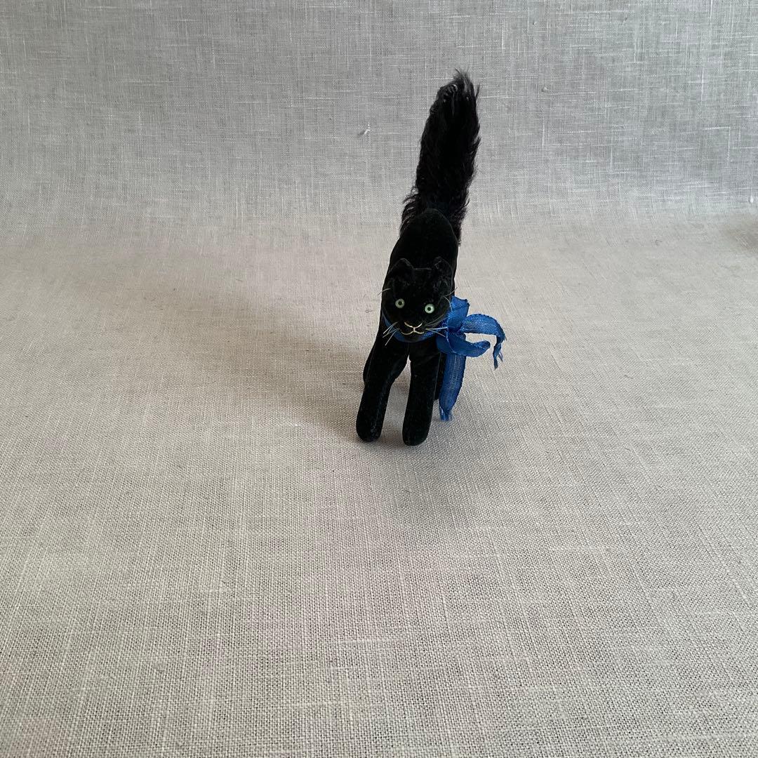 【ヴィンテージ 】ブラックキャット10cm トムキャット　シュタイフ　置物