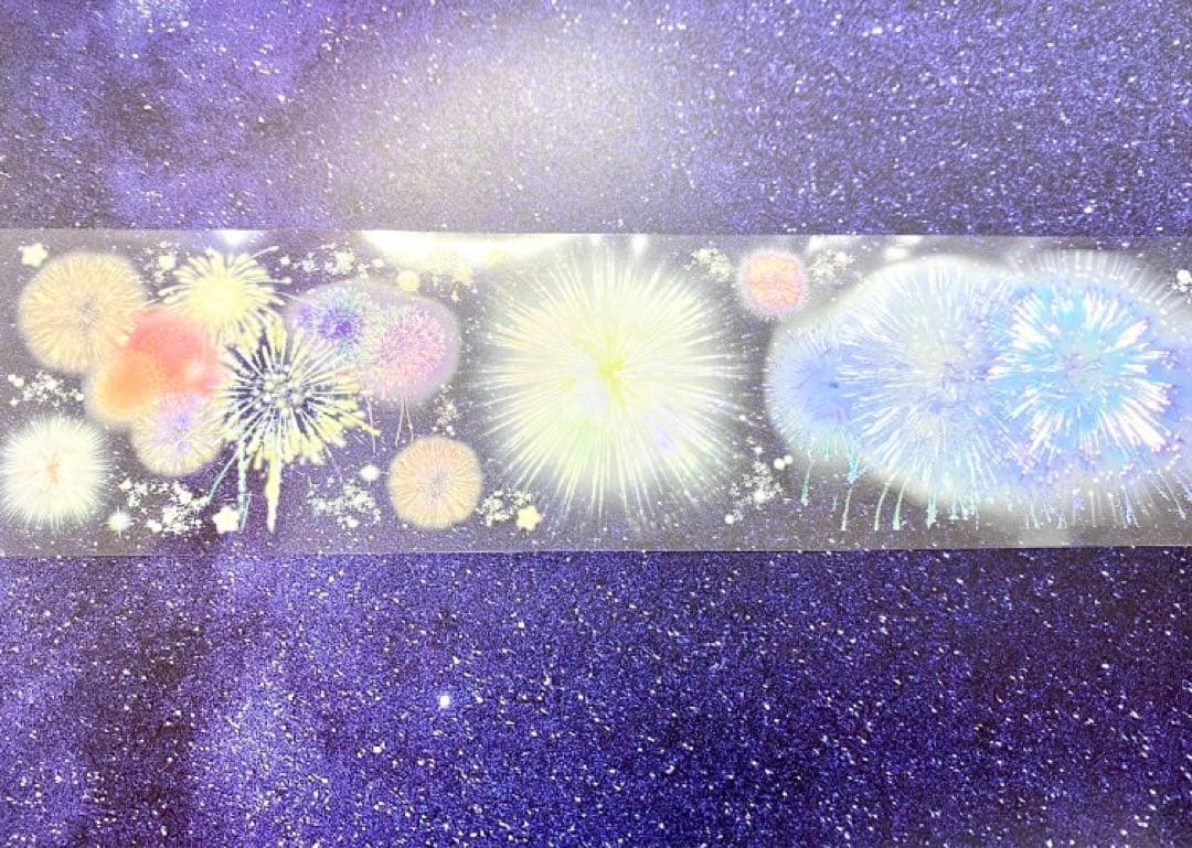 660円【KN117】海外PET（虹光）マスキングテープ　マステ切り売り 花火