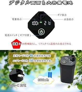 ポータブルシャワー セット 2000W電気給湯器+簡易シャワー+ヒーター