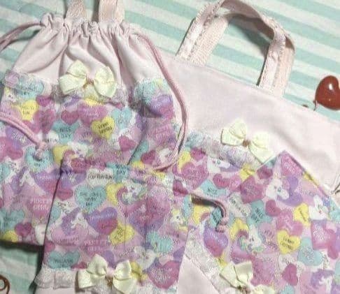 ゆめかわ　ユニコーン　ピンク　てさげ　体操着袋　給食袋　上履き袋　女子　入学