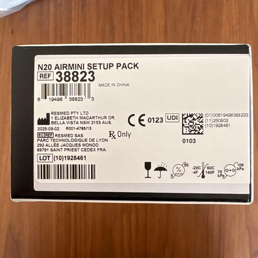 ResMed AirMini セットアップパック 38823、N20マスク