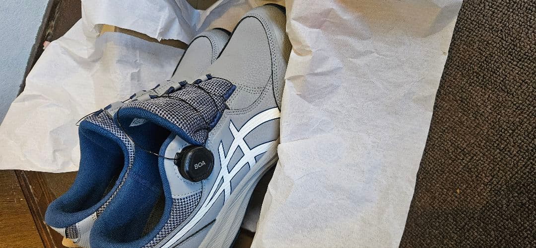 ASICS 安全靴 BOAシステム グレー/ブルー27.５センチ