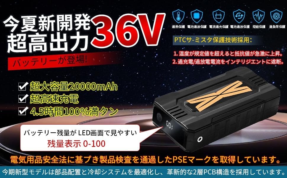 【2025最新 36V超高出力】空調作業服 ファン バッテリーセット 大容量