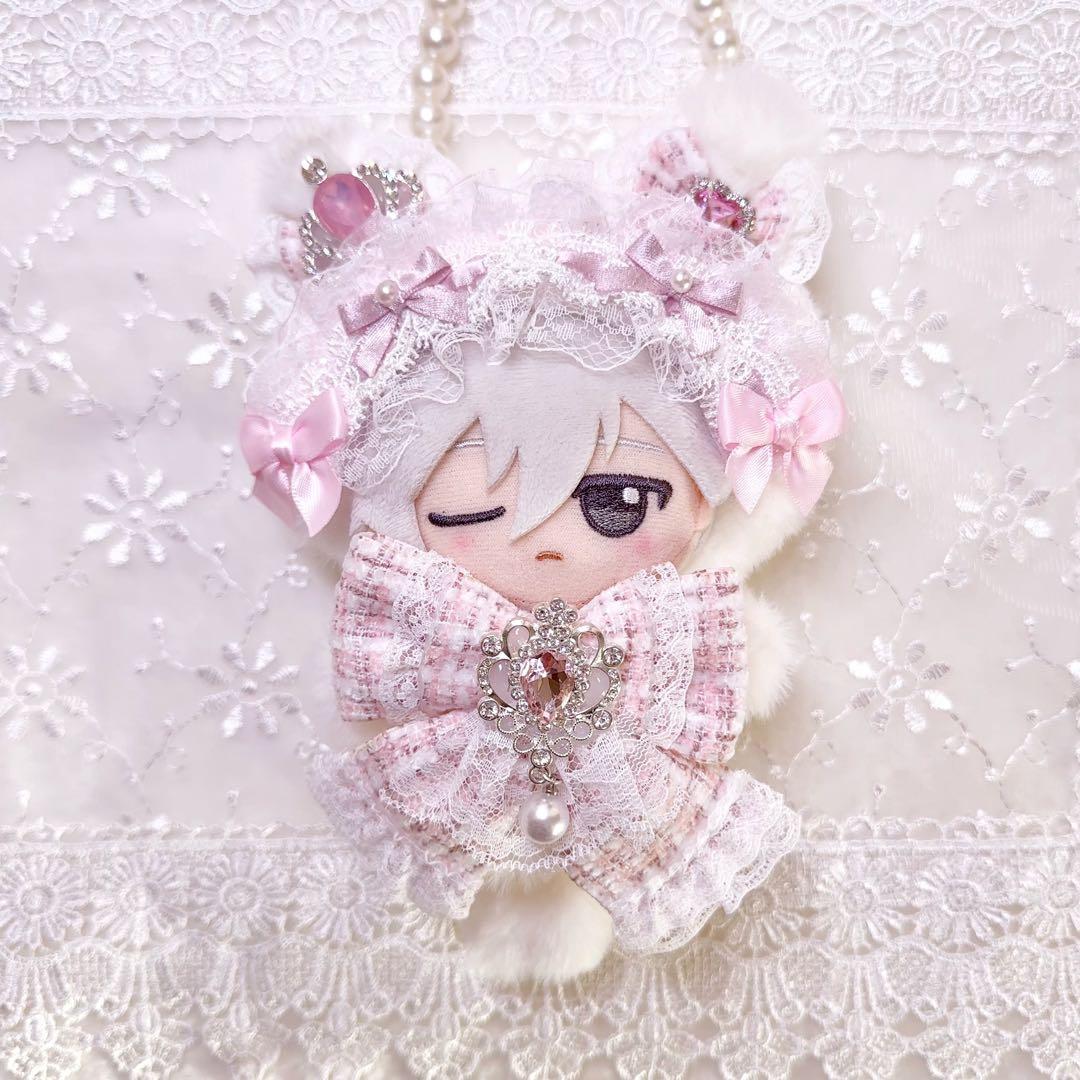 ツイードシリーズ　いつぬい　ちびぐるみ ぬい服　あんスタ　ピンク　ねこ　白