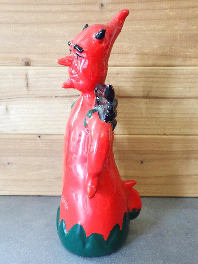 70s ビンテージ デビル カラブリア 赤い悪魔 陶器オブジェ カラブレーゼ瓶