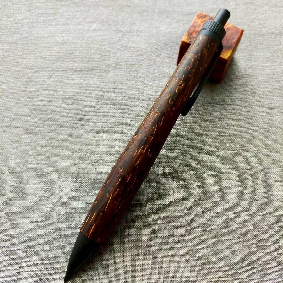 檳榔樹　ハンドメイド　木軸シャープペン　0.5mm　天然木　ブラック