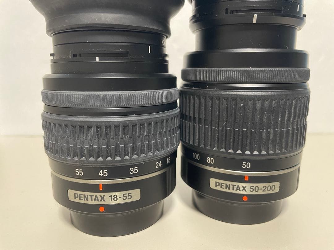 【美品】PENTAX K-X ブラック標準+望遠レンズセット 元箱、説明書付き