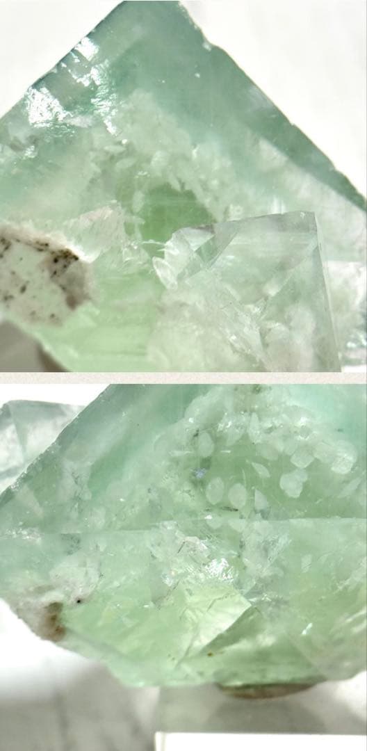 【D297】春色花吹雪・.。*グリーンフローライト 浙江省 原石 鉱物 標本