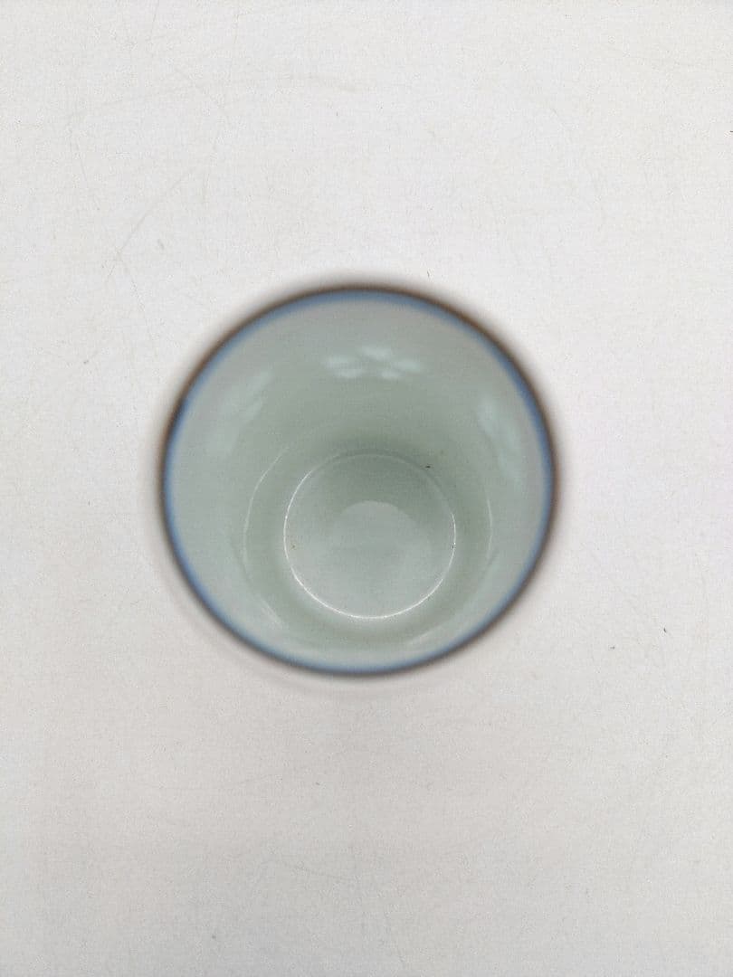d150 汲出茶碗 ホタル 撫子 10客 文山作 盆付き 木箱 茶道具 古物