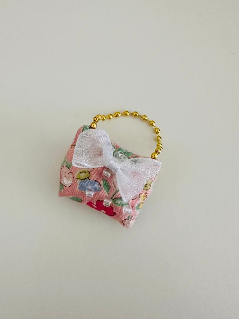 No.9リカちゃんバック付き花柄ワンピ　ハンドメイド