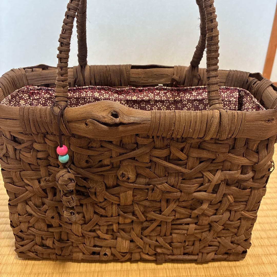 未使用★山葡萄　かごバッグ