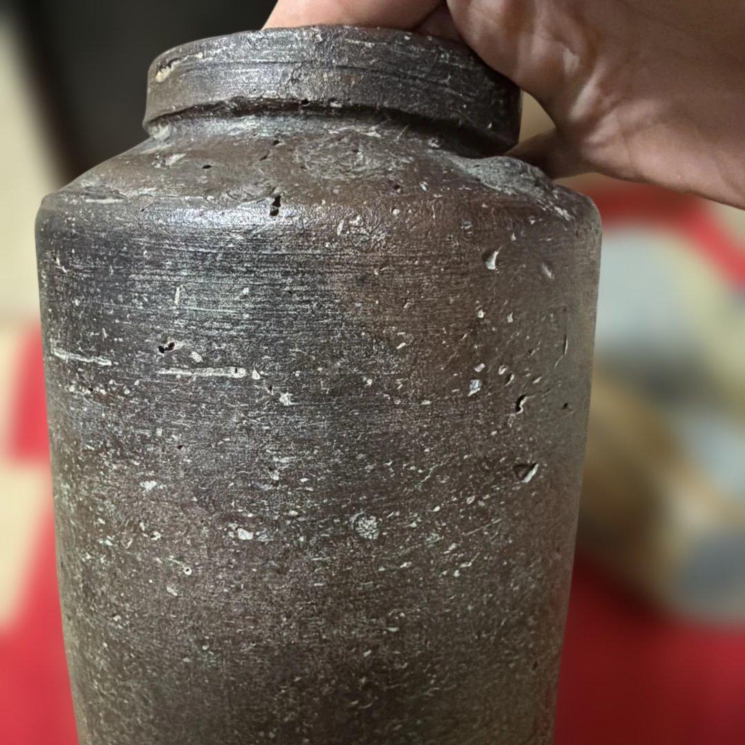 骨董・茶道具江戸時代古い 南蛮焼 古南蛮　花入 花道 華道