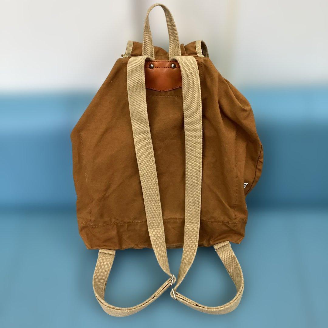 一澤信三郎帆布 リュック R-09 こげ茶×ベージュ