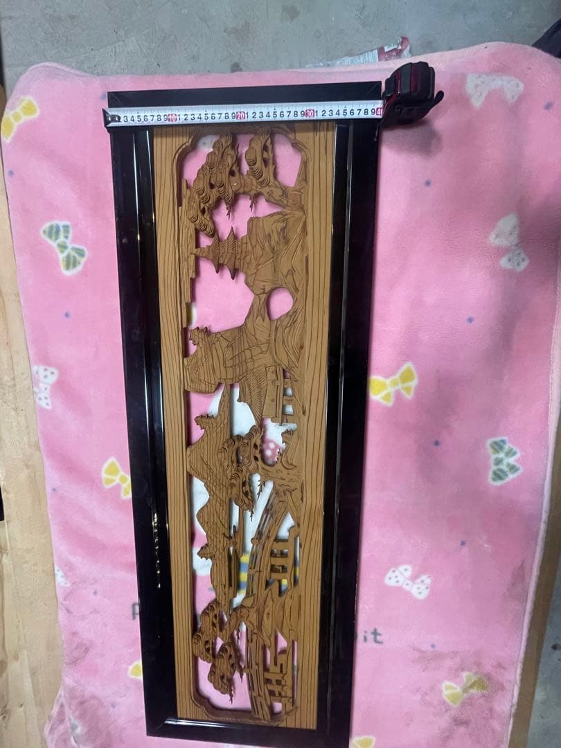 木製彫刻装飾パネル 約1150x400