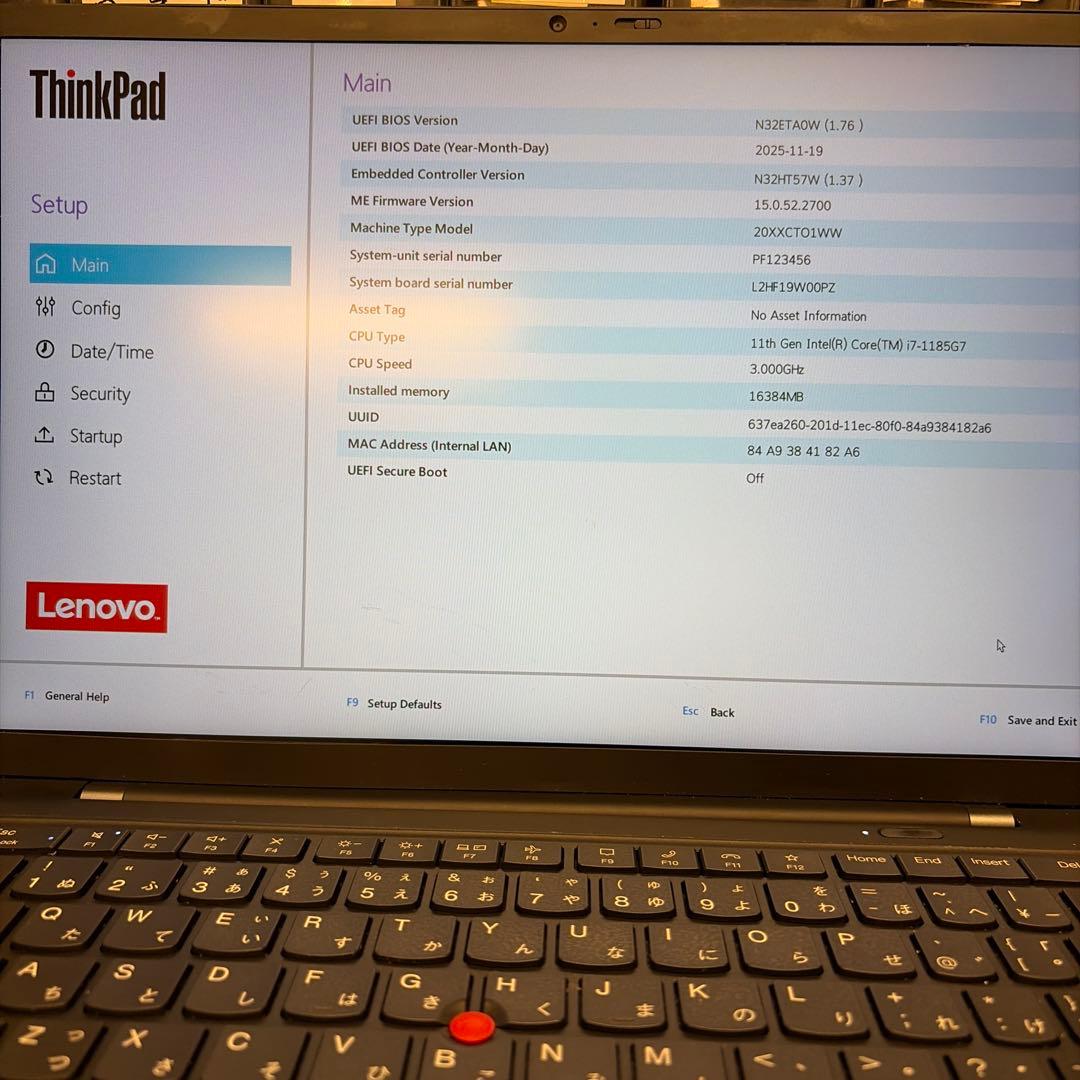 Windowsノート本体 Lenovo ThinkPad X1 Intel Core i7 16GB
