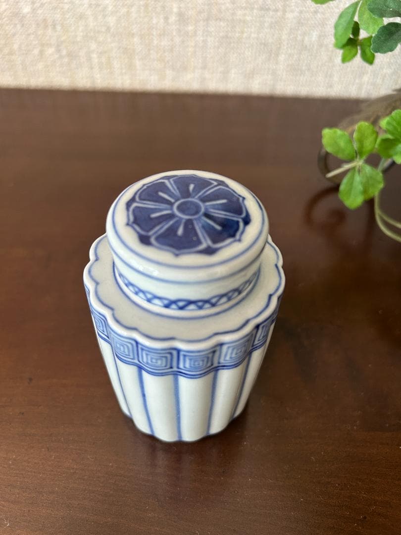 京都　清水焼　茶道具　茶入れ　高野昭阿弥　染付　茶壺　煎茶道具