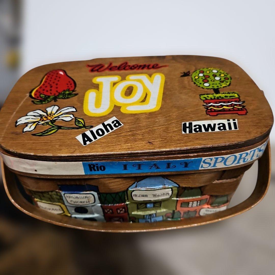 カロナン木製手描き収納ボックス JOY Aloha Hawaii