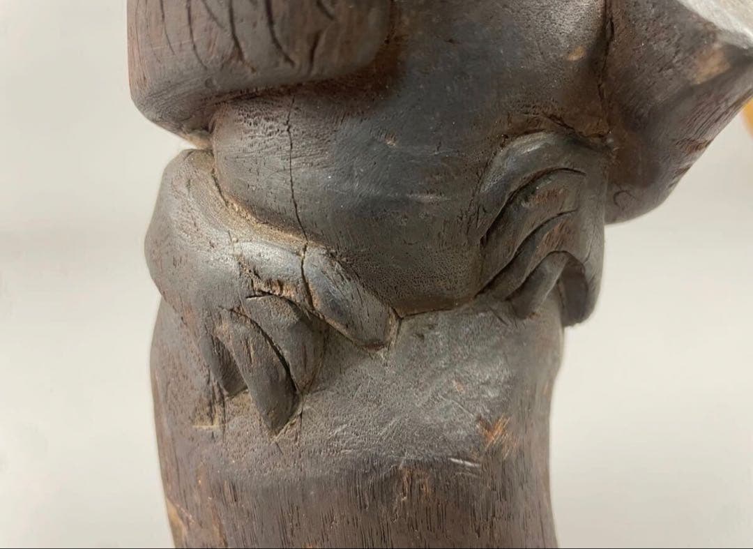 初出し 李朝工芸 李朝時代 古木製 彫刻 置物 鳥 魚 仏像 オブジェ 希少うぶ
