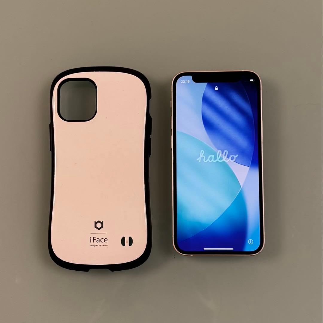 【美品】iPhone 12 mini 64GB 白 iFace付 純正電池99%