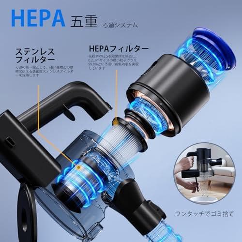 掃除機 コードレス【2026革新版！衝撃の45000pa超強力吸引&革命的な軽さ
