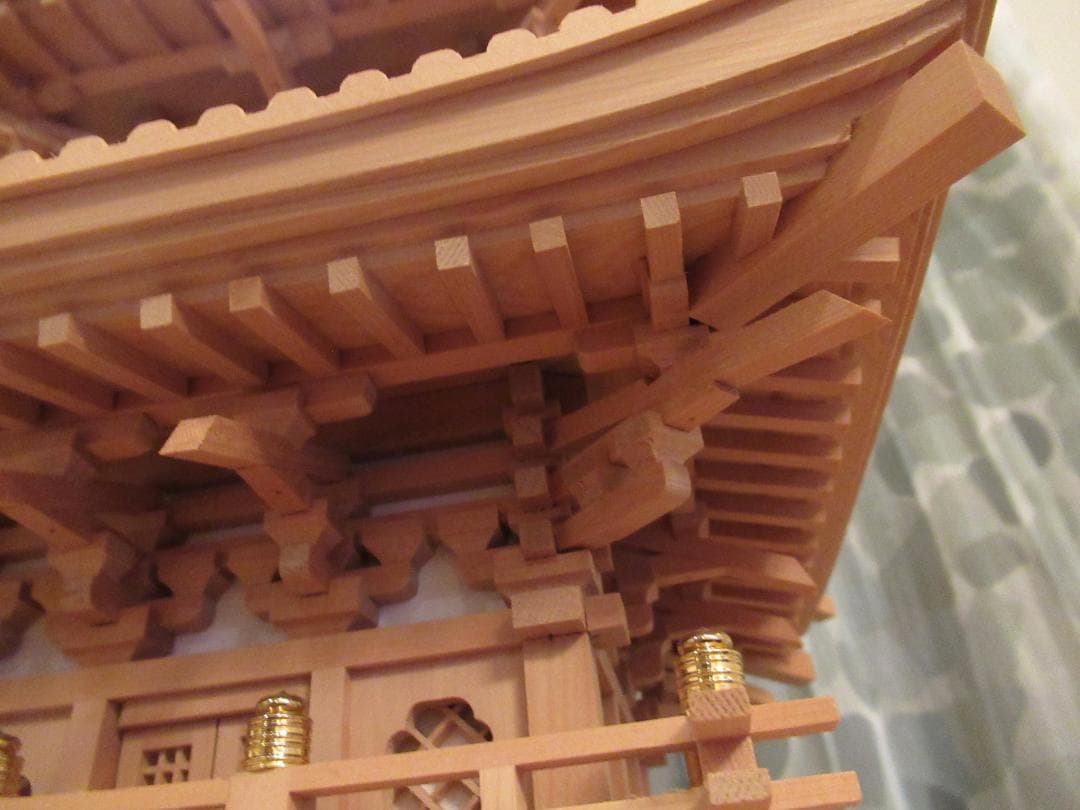 【訳あり完成品】奈良法隆寺　五重塔 模型　高さ約９８ｃｍ（相輪部分まで）