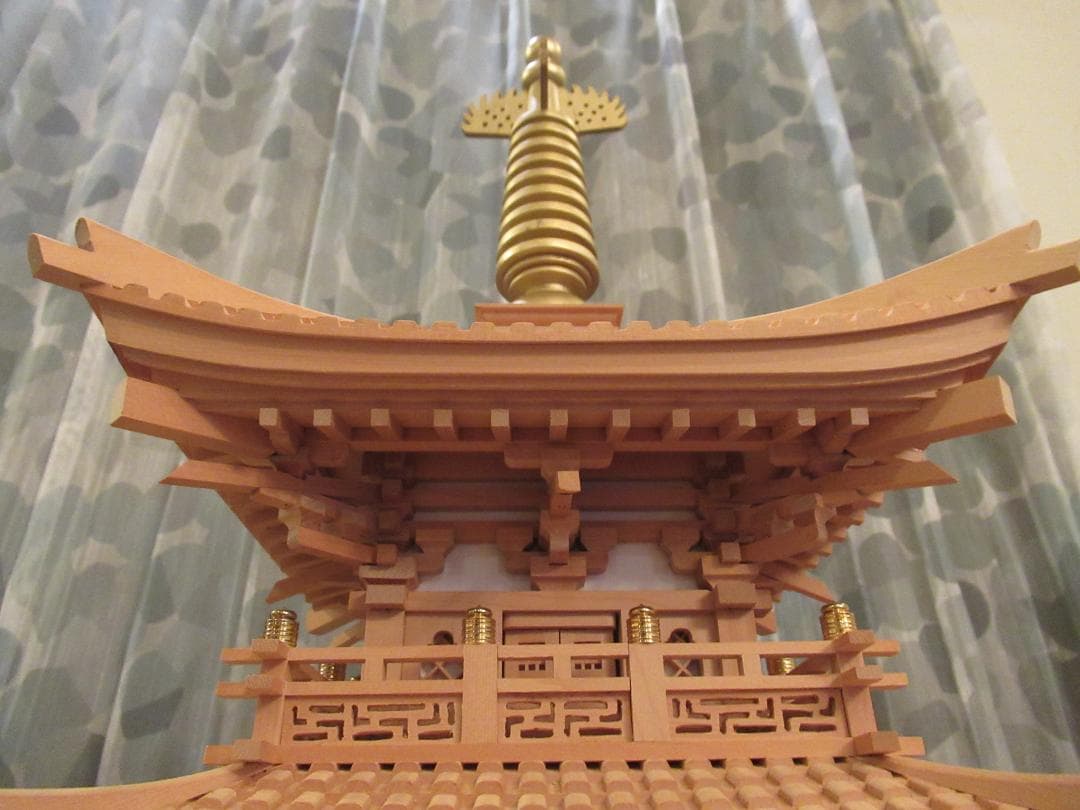 【訳あり完成品】奈良法隆寺　五重塔 模型　高さ約９８ｃｍ（相輪部分まで）