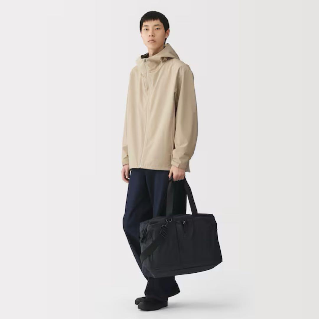 無印良品　撥水　リップストップ　ボストンバッグ　37L ブラック　新品　大容量