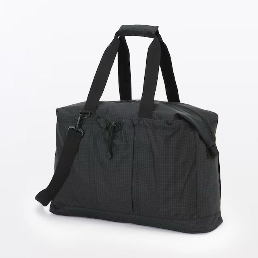無印良品　撥水　リップストップ　ボストンバッグ　37L ブラック　新品　大容量
