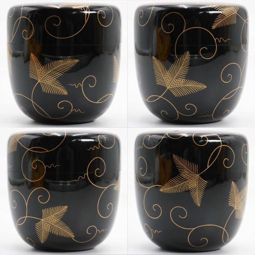 坂下雄峰(武雄)作 松唐草蒔絵 大棗 薄茶器 茶道具 共箱共布　V1079