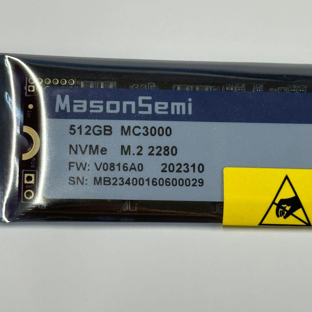 未使用品MasonSemi 512GB MC3000 NVme M.2 2280