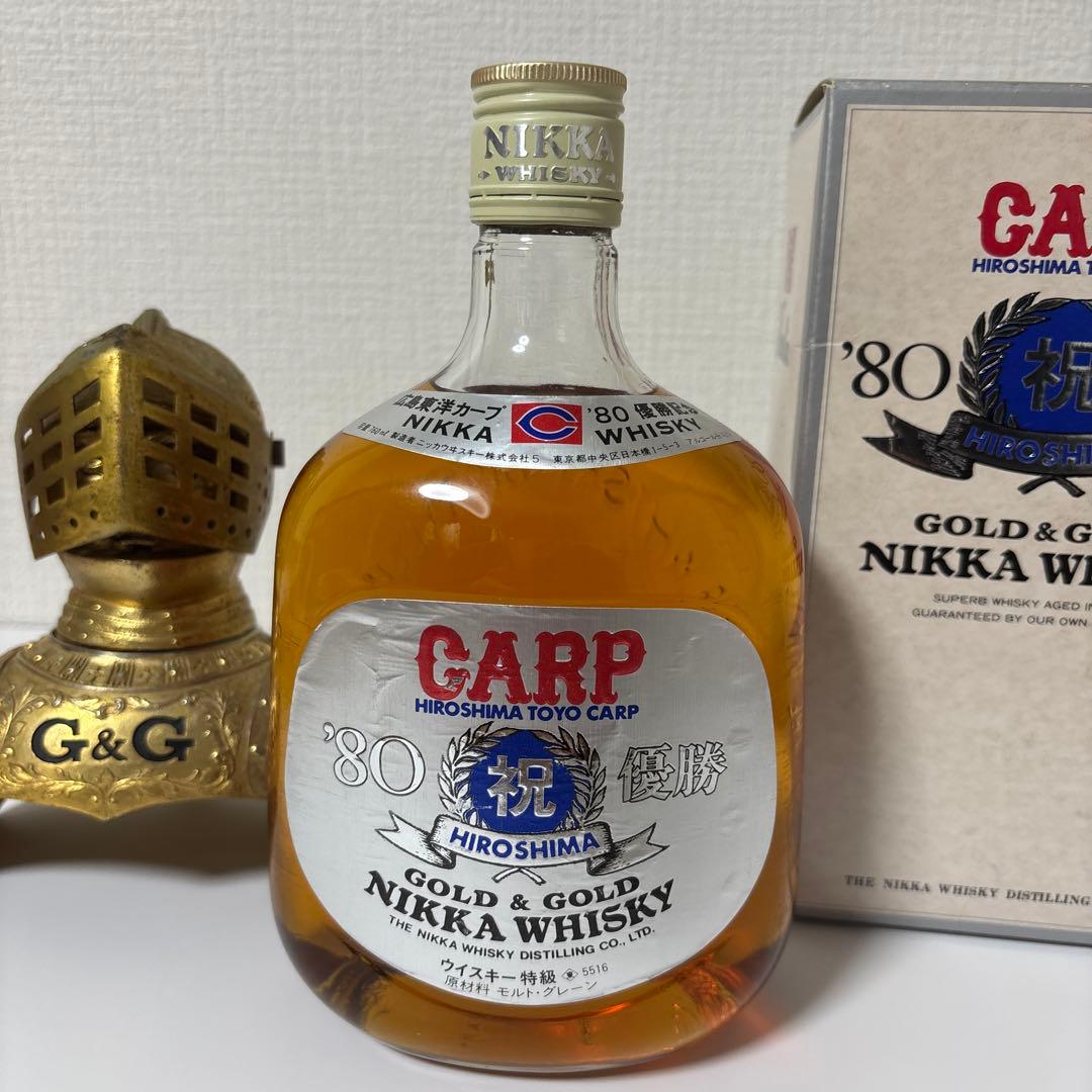 ニッカウイスキー　G&G 鎧　武将　金色 騎士甲冑　ヒロシマ‘80 優勝記念ボト