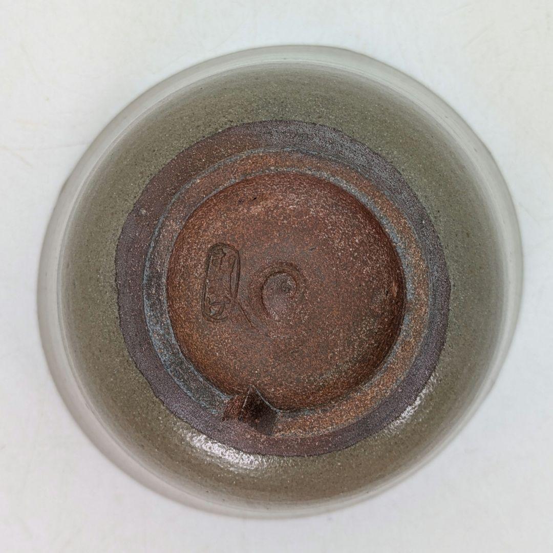 森香州？ 虫明焼 茶盌 抹茶碗 抹茶茶碗 茶道具 茶器 食器 在銘 鉄絵 切高台