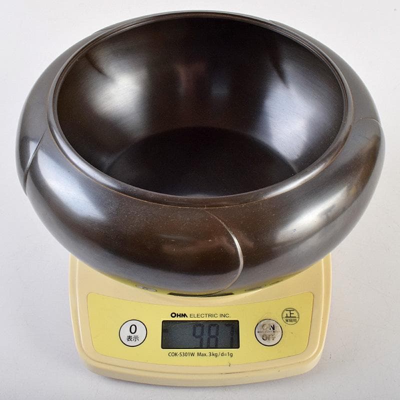 茶道具　一ノ瀬宗辰作　砂張銅　捻梅平水指　共箱　M　R9622B