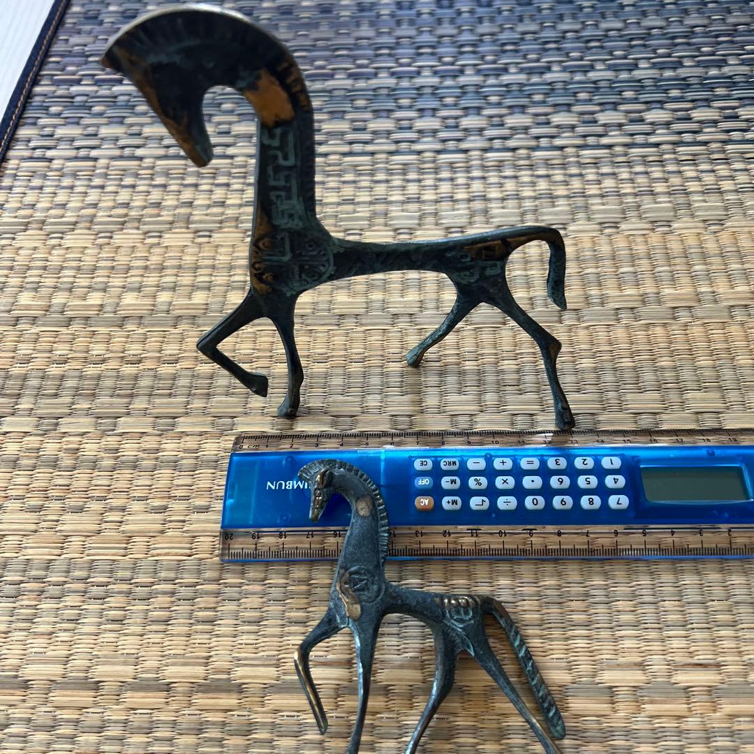 ギリシャ　青銅色の馬　彫刻セット