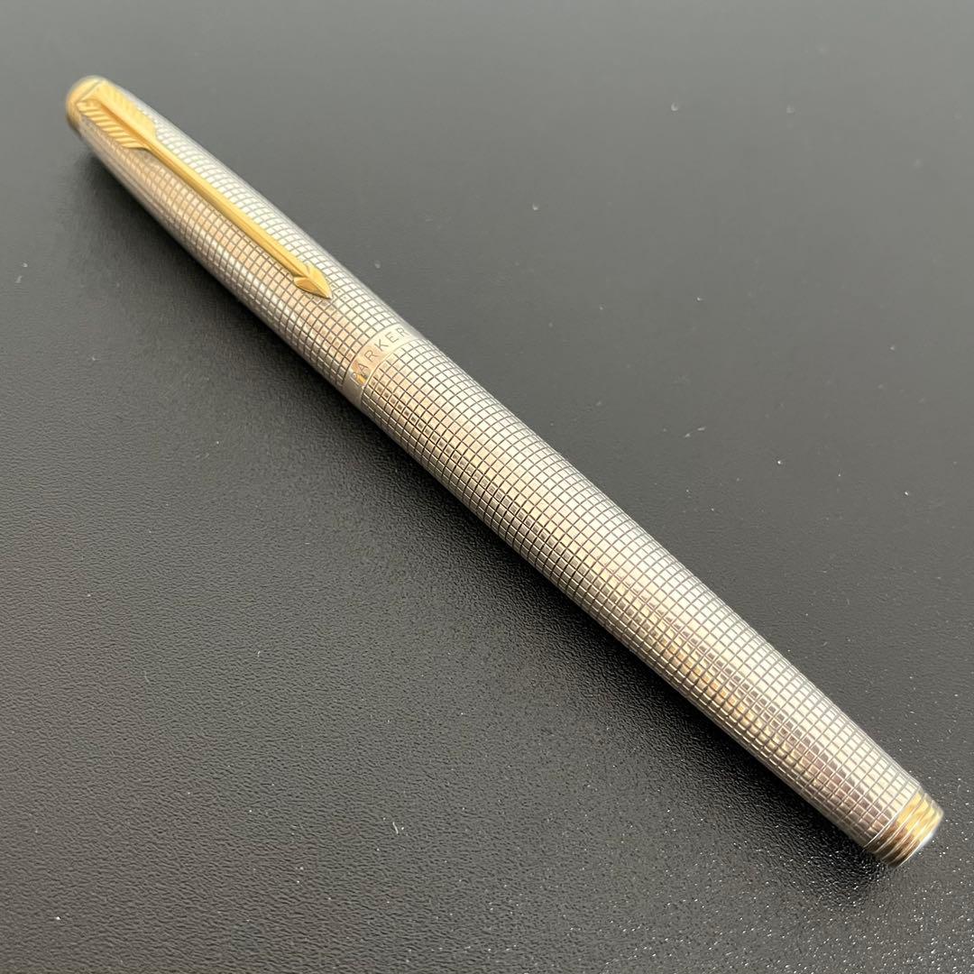 PARKER 75 スターリングシルバー フラットトップ 万年筆 14K シズレ