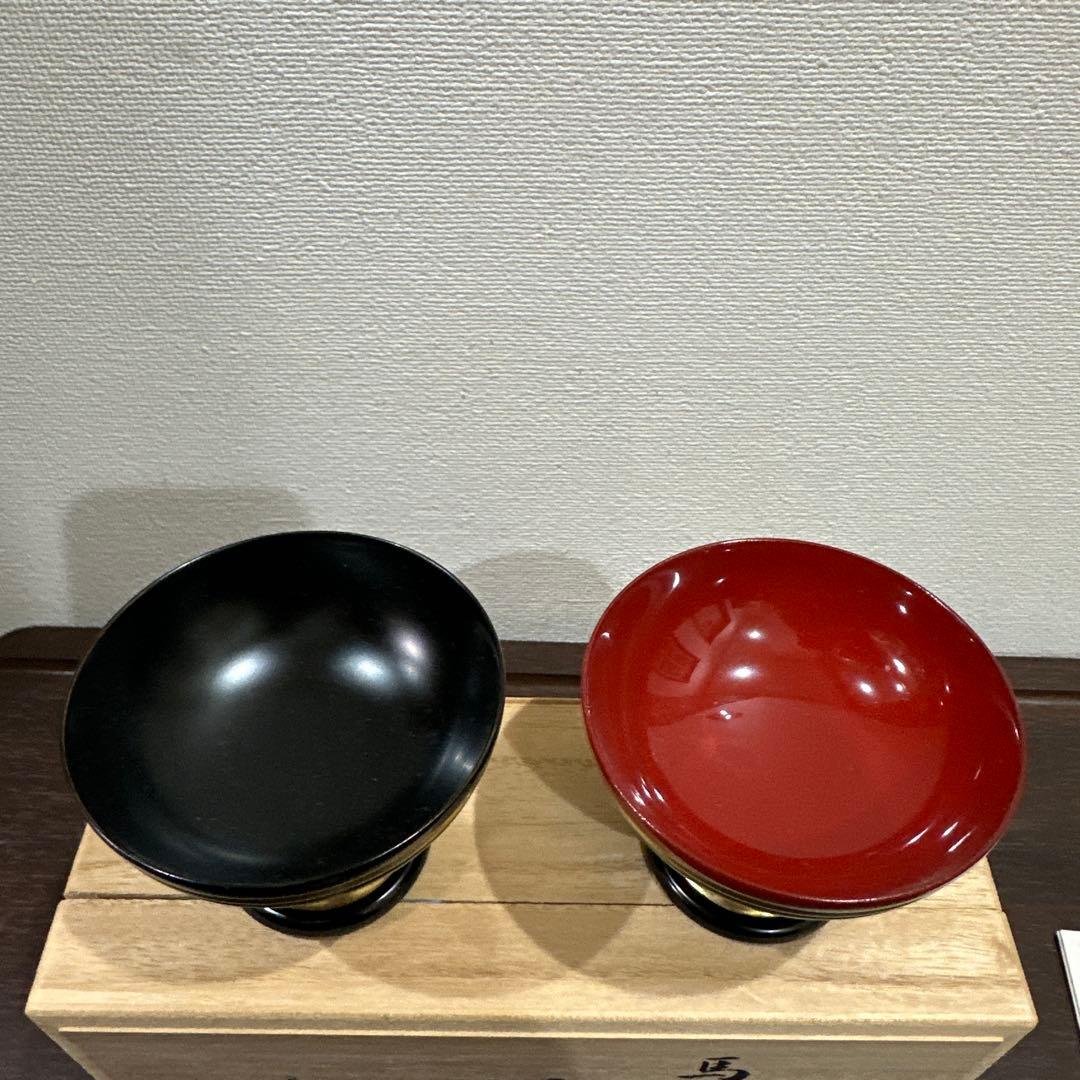 新品　馬上杯一対　平安象彦　九代　西村彦兵衛　王朝一千年の伝統で築かれた京の漆芸