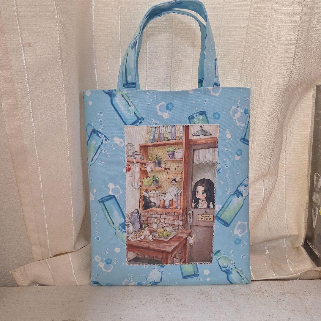激レアねこちゃんパネル生地　ハンドメイド　布バスケット　まちなしバッグ