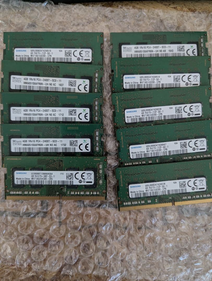 ノートPC用 ddr4 4GB メモリ 30枚