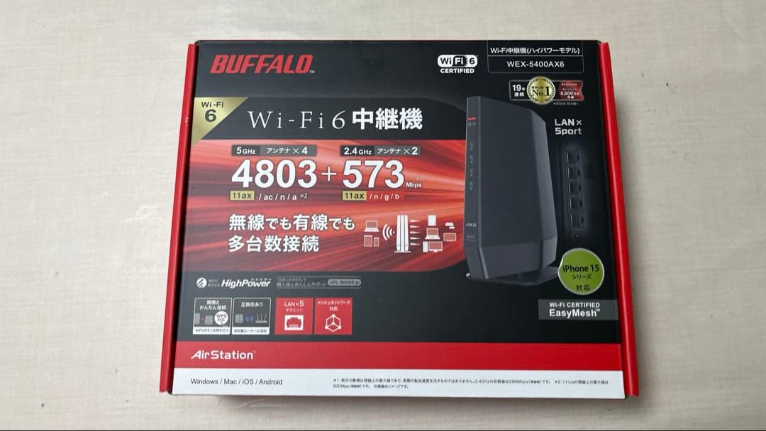 BUFFALO Wi-Fi 6 中継機 WEX-5400AX6