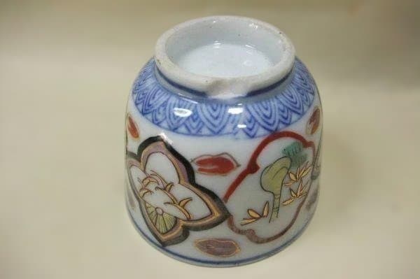 伊万里 蔵出 初 蕎麦チョコ 8客 明治期 染付 色絵 窓絵 骨董