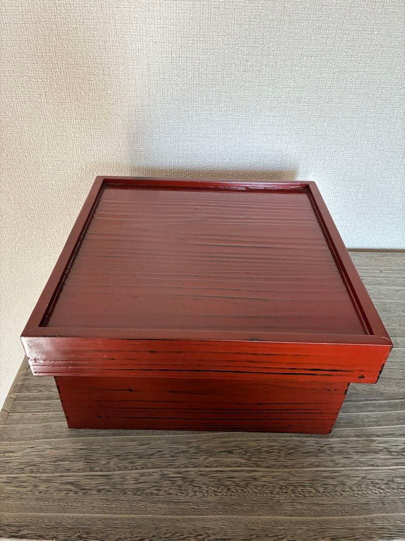 根来塗？　春慶塗？　ヴィンテージ　古道具　漆器製 漆芸　木箱　茶卓にも　骨董