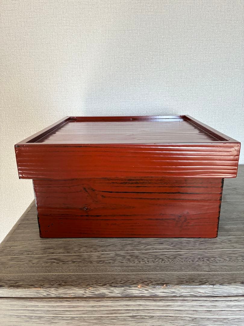 根来塗？　春慶塗？　ヴィンテージ　古道具　漆器製 漆芸　木箱　茶卓にも　骨董