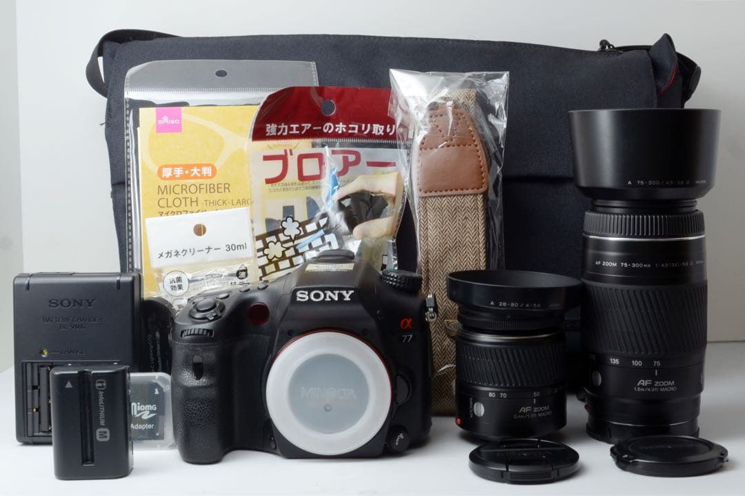 shellバック付き！SONY α77★S数約3000回★転送OK★Wレンズ付き
