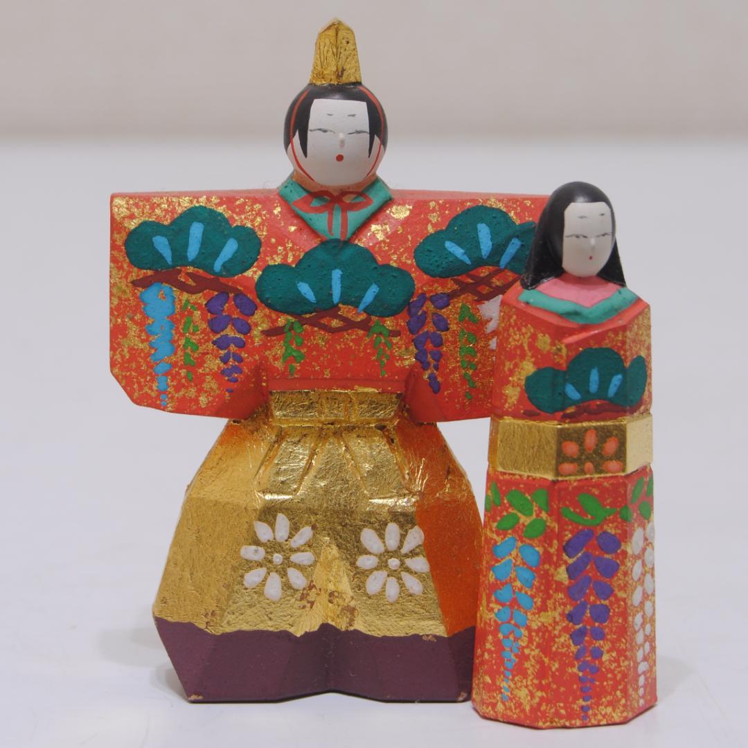 奈良 南都 一刀彫 川口神泉 「 御雛 」８ｃｍ 立雛 雛人形 ひな人形