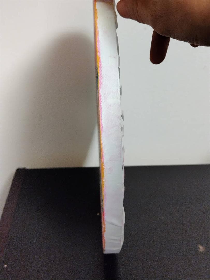 【原画】さまざまな家達 手書き アクリル画 丸形キャンバス（直径30cm）