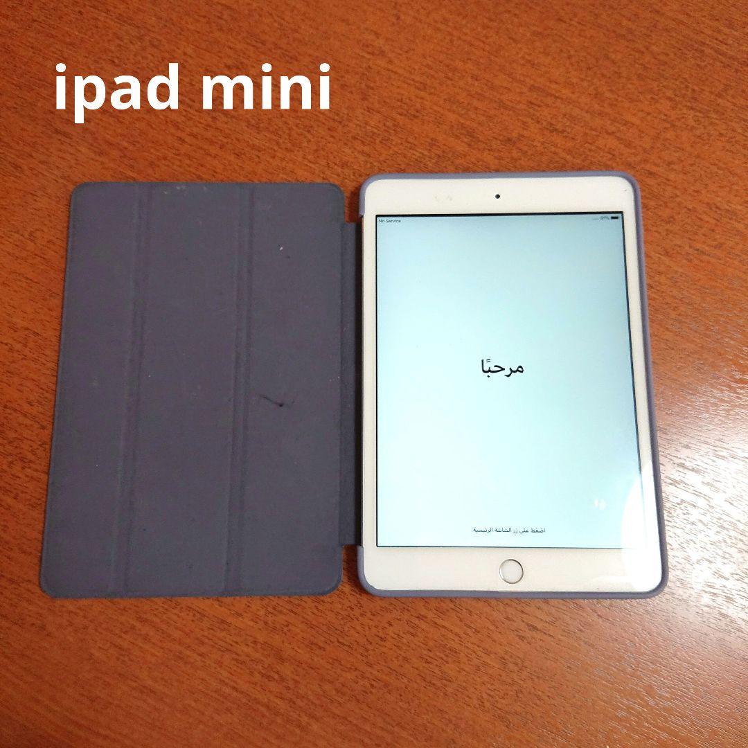 ◆ iPad mini ホワイト本体 グレーのカバー付き