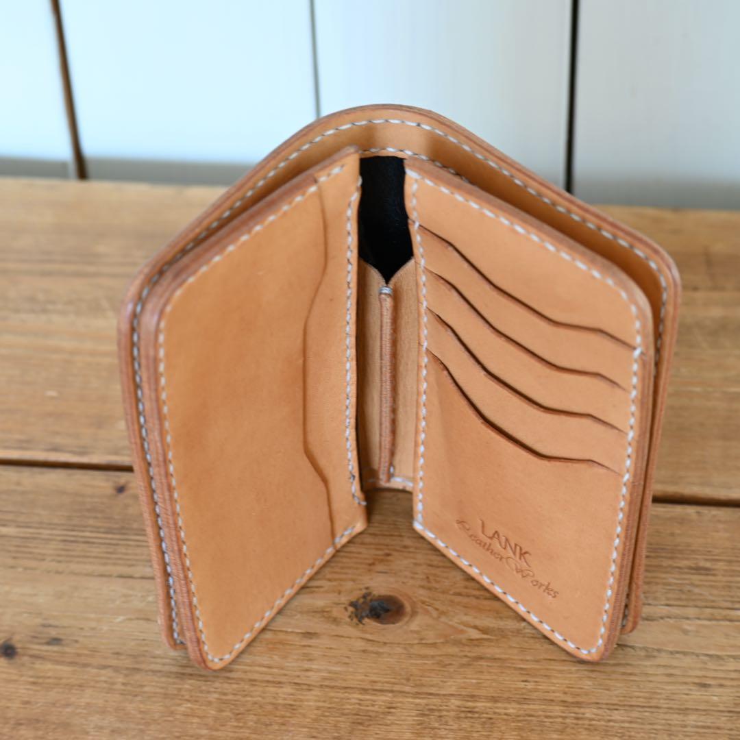 限定1個　LANK LeatherWorks ミドルウォレット　茶芯ホースハイド